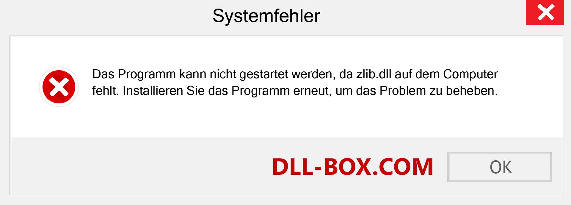 zlib.dll-Datei fehlt?. Download für Windows 7, 8, 10 - Fix zlib dll Missing Error unter Windows, Fotos, Bildern